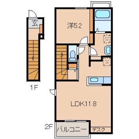 和歌山市駅 徒歩17分 2階の物件間取画像